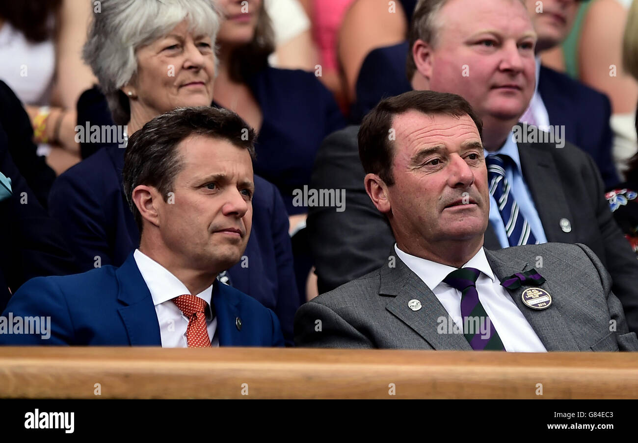 HRH Crown Prince Frederik of Denmark (left) with Chairman of the AELTC ...