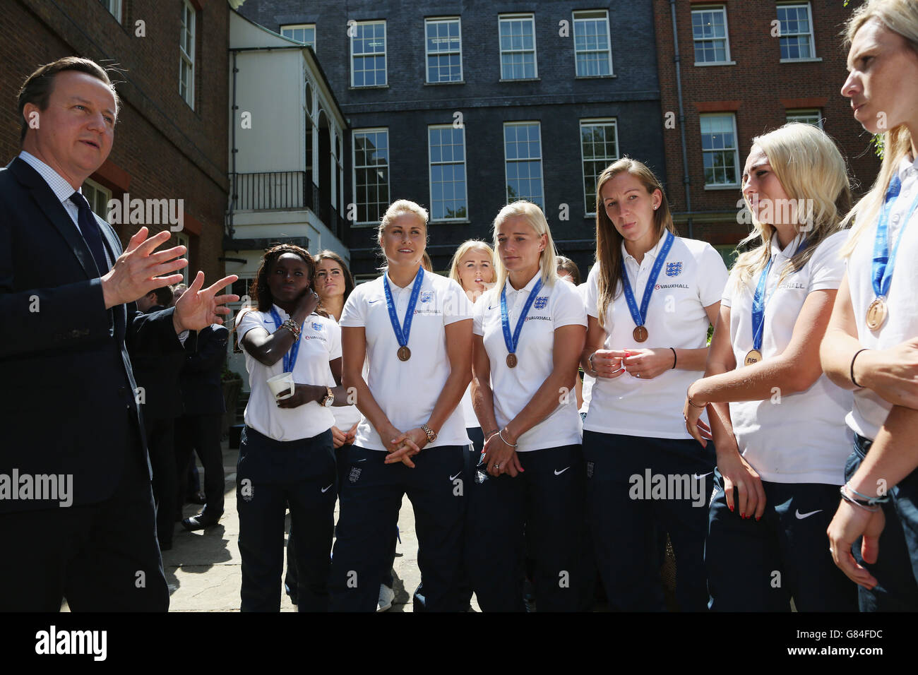 England Women's Football team reception at Downing Street Stock Photo