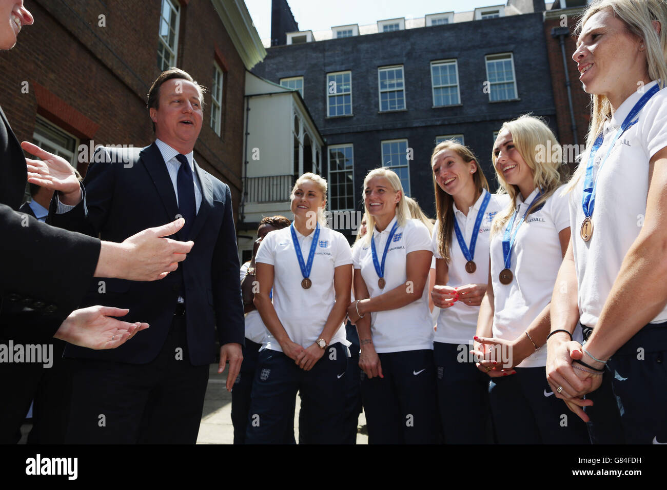 England Women's Football team reception at Downing Street Stock Photo