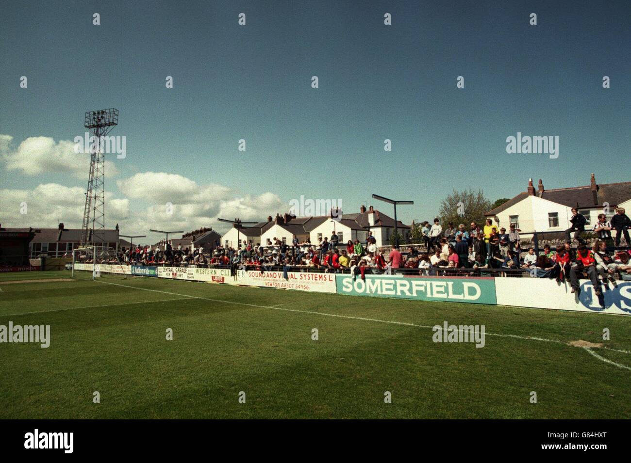 Soccer - English Football League Grounds - Plainmoor. Plainmoor Ground, Torquay United Stock Photo