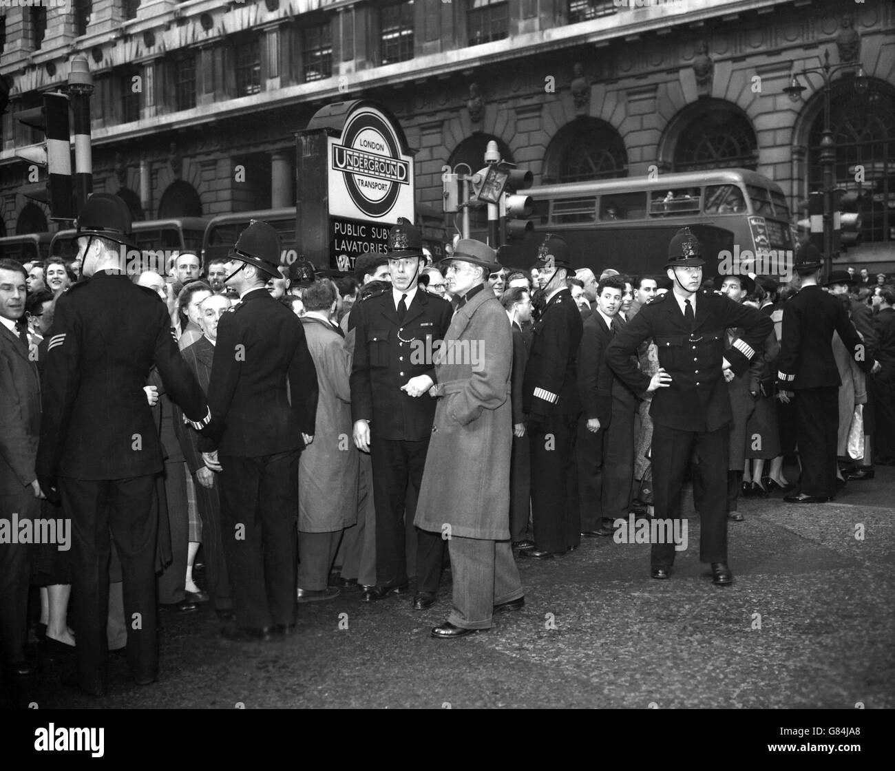 Politics - Marshal Nikolai Bulganin and Nikita Krushchev Visit to Britain - London Stock Photo