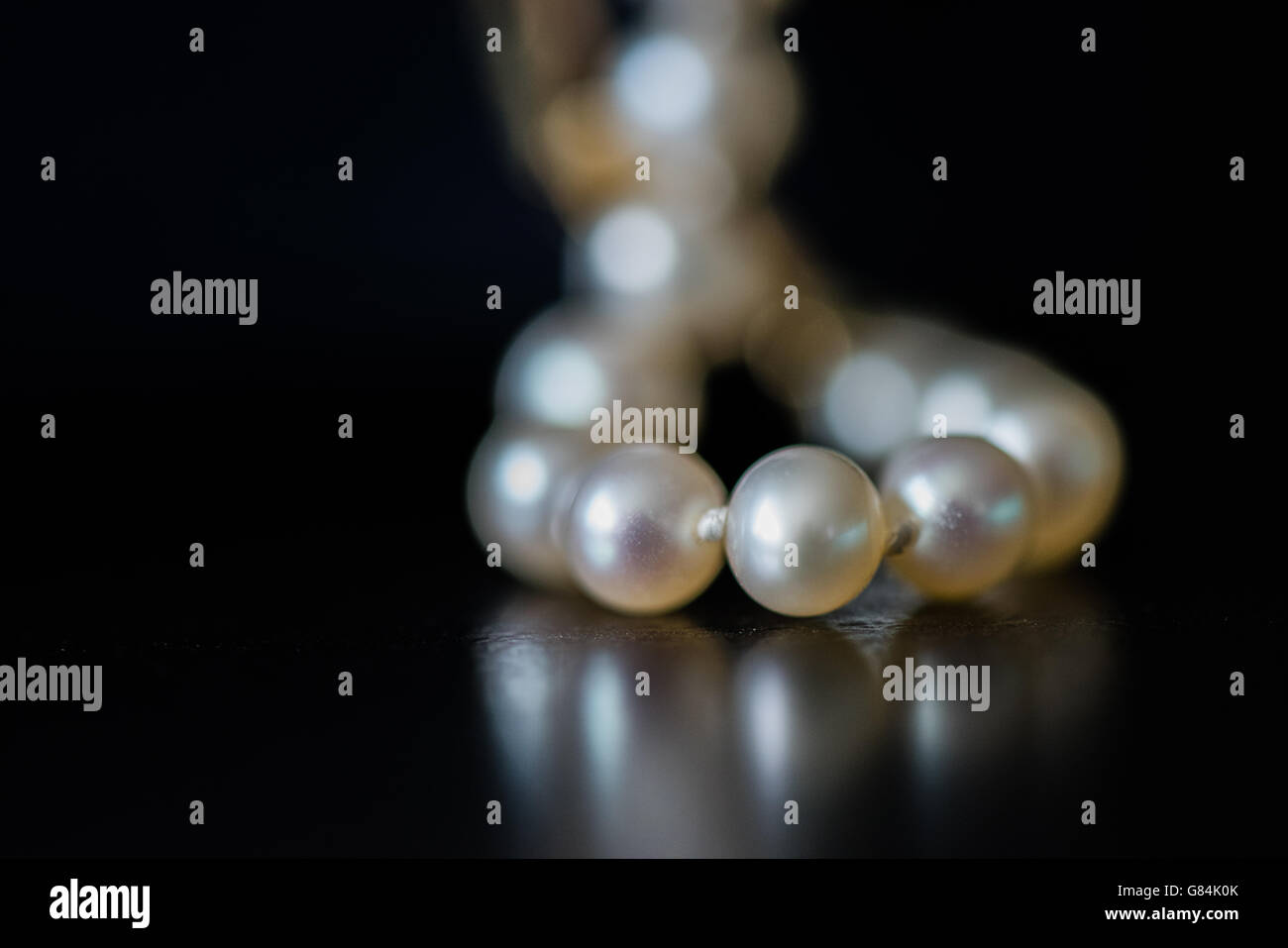 Close-up of pearl necklace Stock Photo