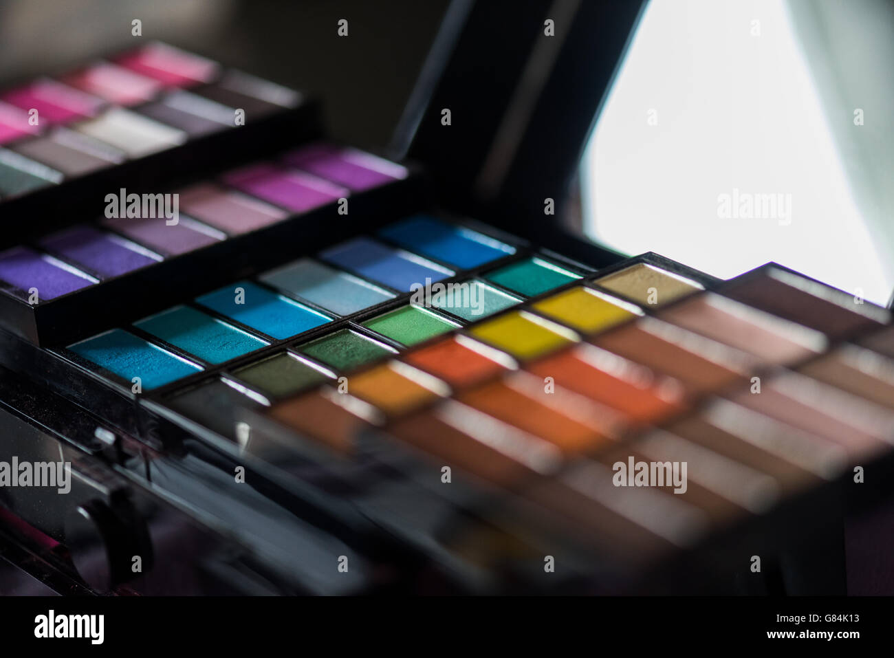 Closeup of box of eyeshadow box palette makeup kit Stock Photo Alamy