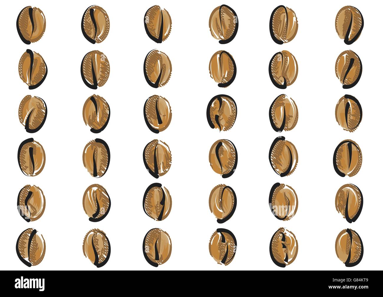 coffee beans set isolated on a white background Stock Vector Image ...