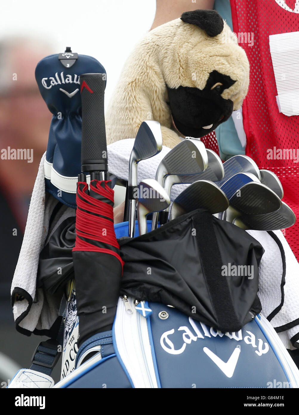 A close up up of England's Danny Willett's club bag during day four of