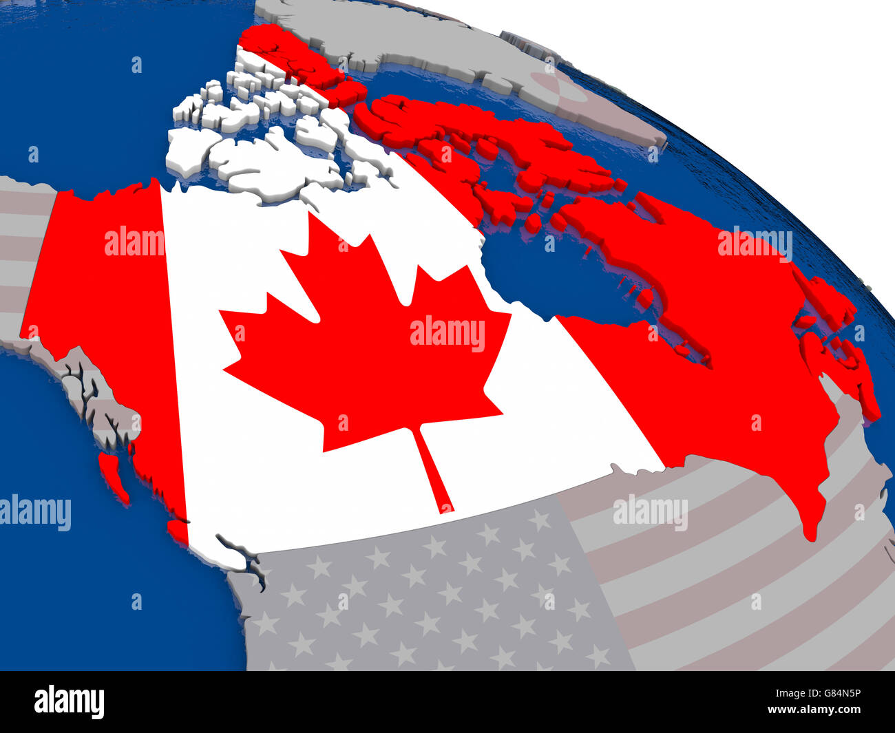 Canada map highlighted flag hi-res stock photography and images - Alamy