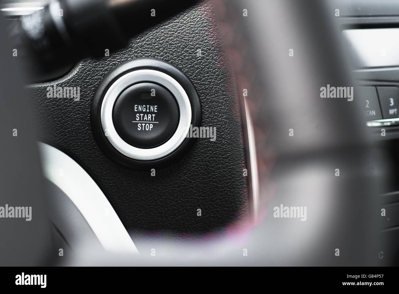 car engine start button Stock Photo Alamy