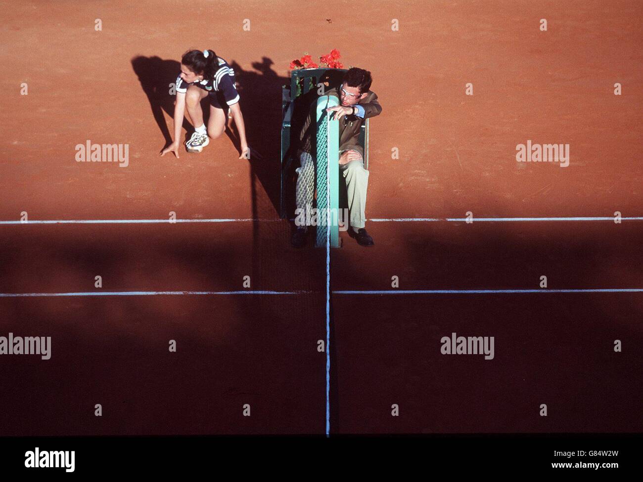 Tennis, French Tennis Open. Net Judge and Ball Girl Stock Photo Alamy