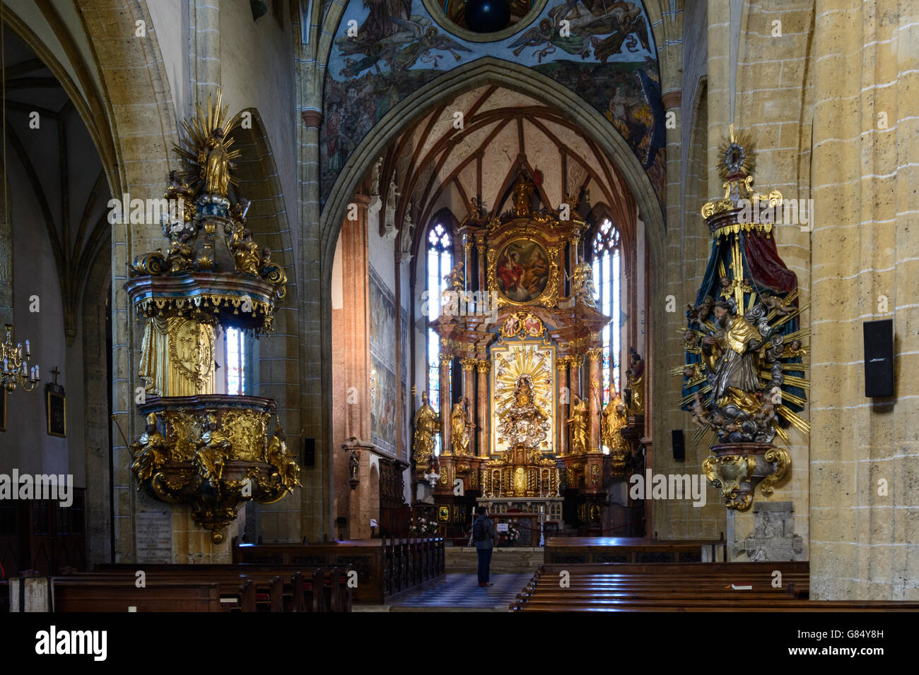 church Marienkirche inside, Maria Saal, Austria, Kärnten, Carinthia, Stock Photo