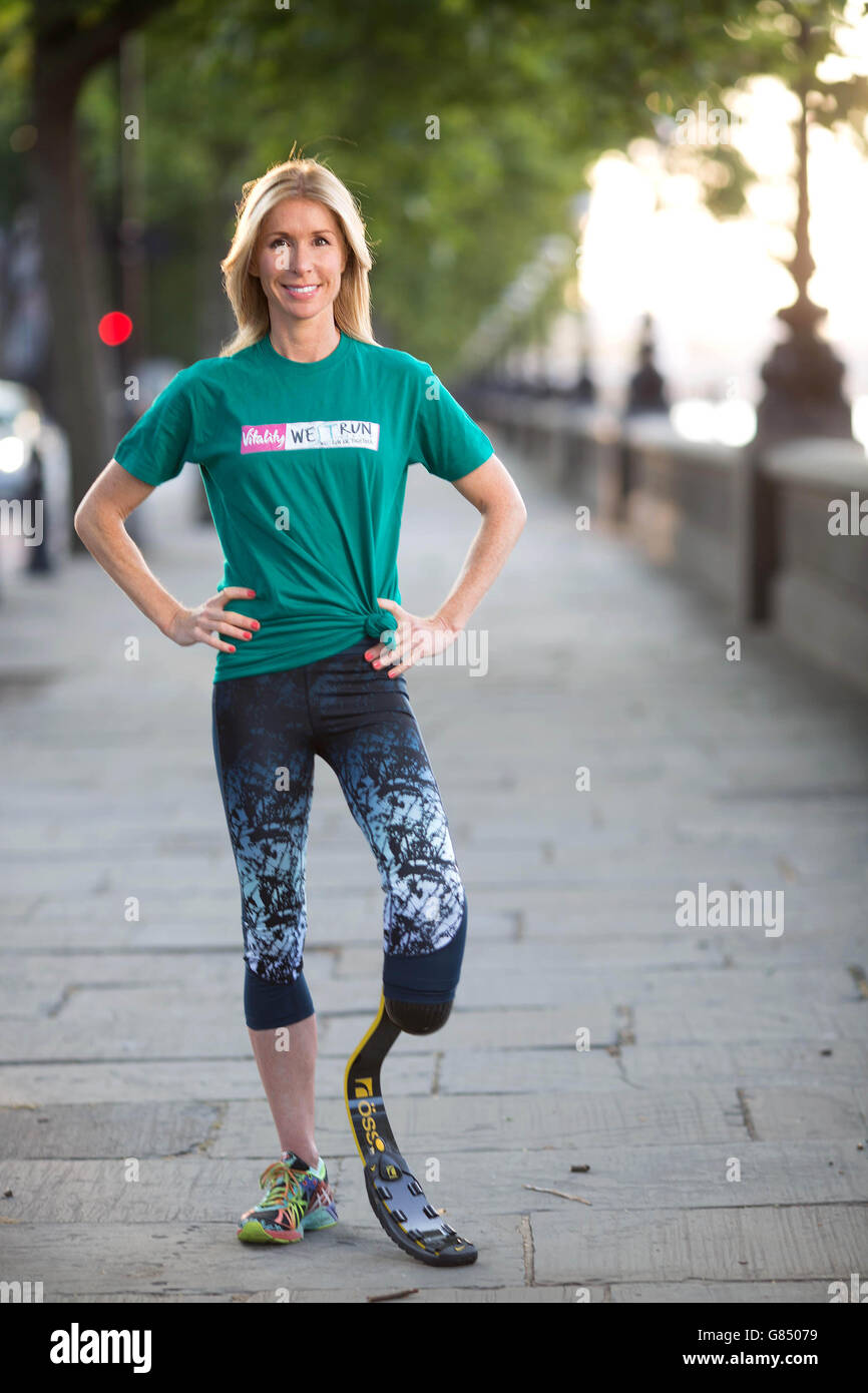 Victoria Milligan makes her way through west London as she is announced as race ambassador for the new Vitality WestRun London 10k, which is taking place on Sunday 4th October. Stock Photo