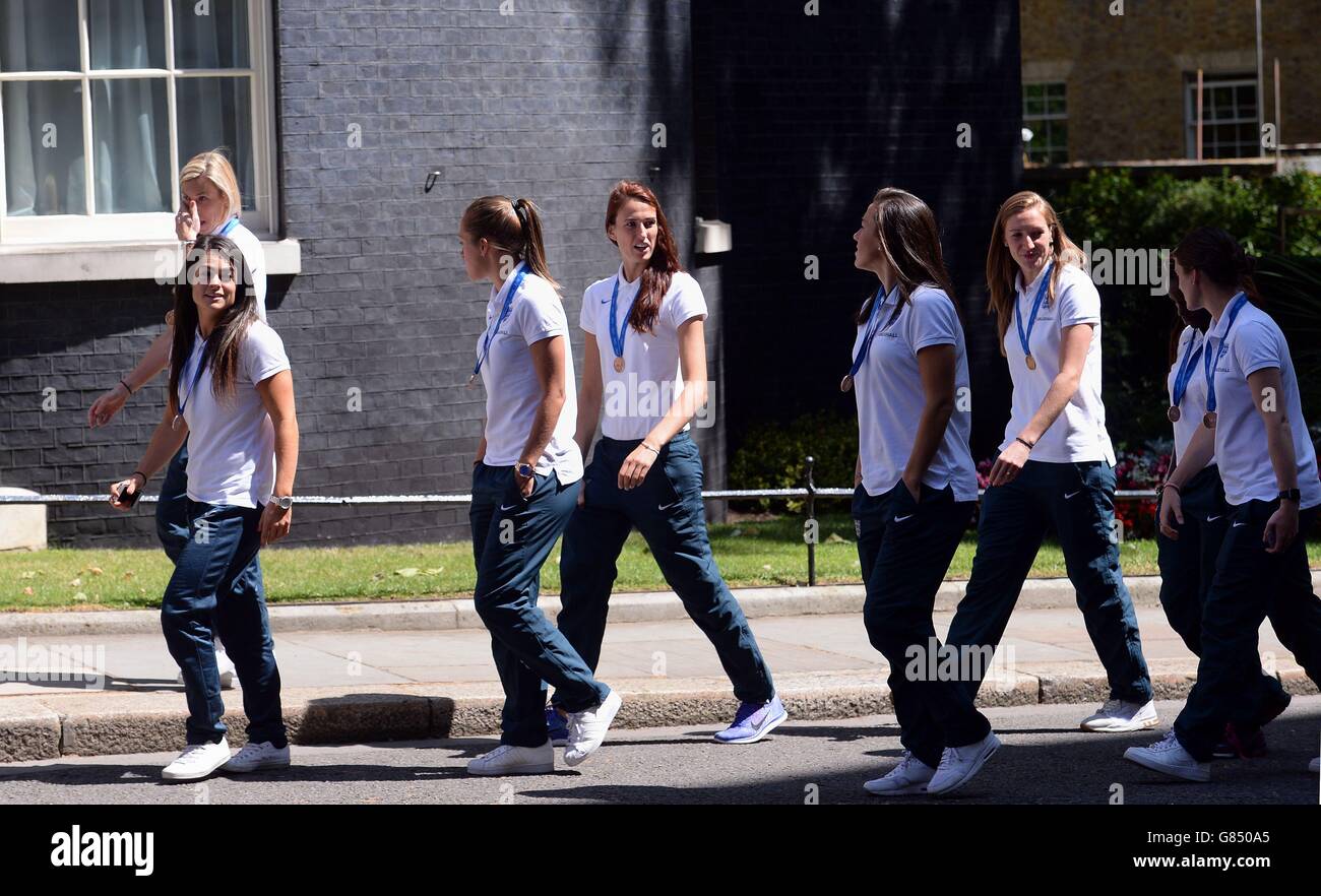 England Women's Football team reception at Downing Street Stock Photo