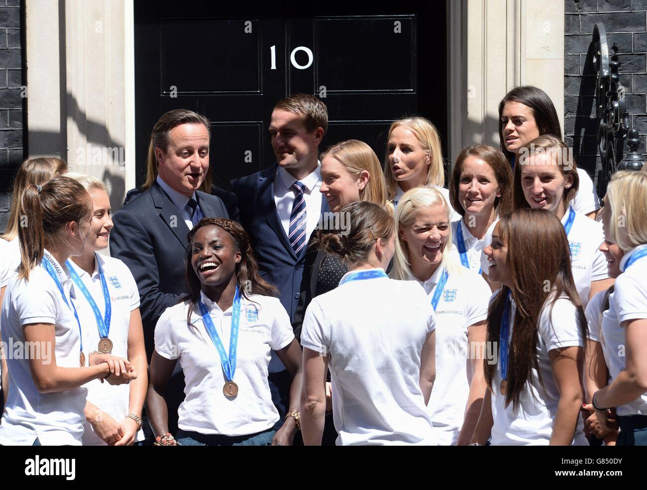 England Women's Football team reception at Downing Street Stock Photo