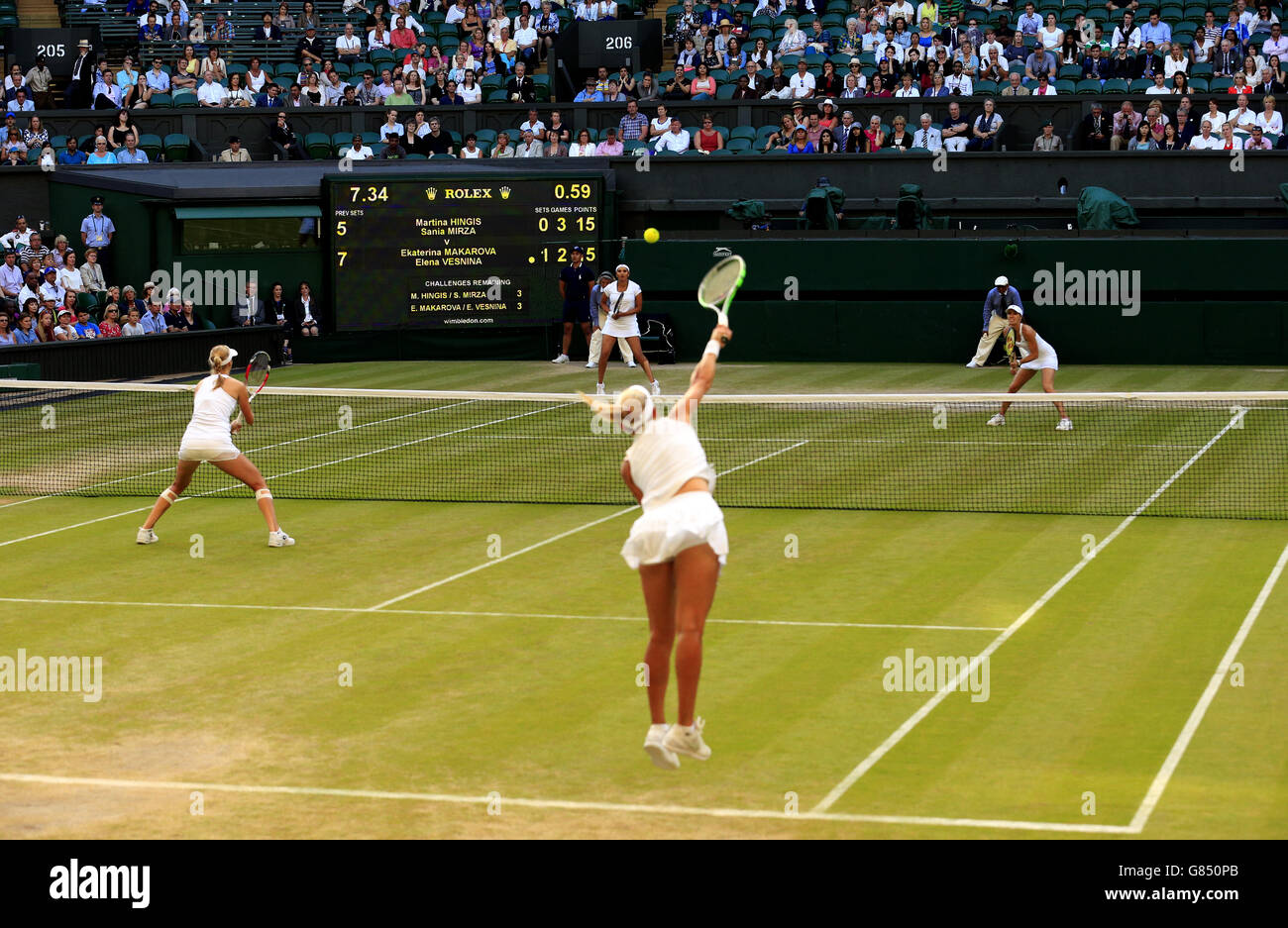 Action from the Ladies' Doubles Final with Ekaterina Makarova, Elena