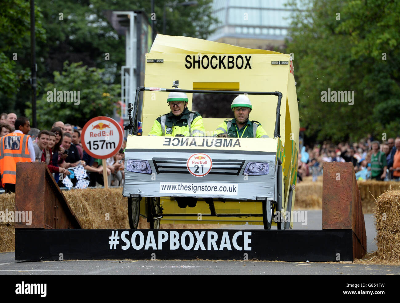 Team 'Shockbox' take part in the Red Bull Soapbox Race, at Alexandra