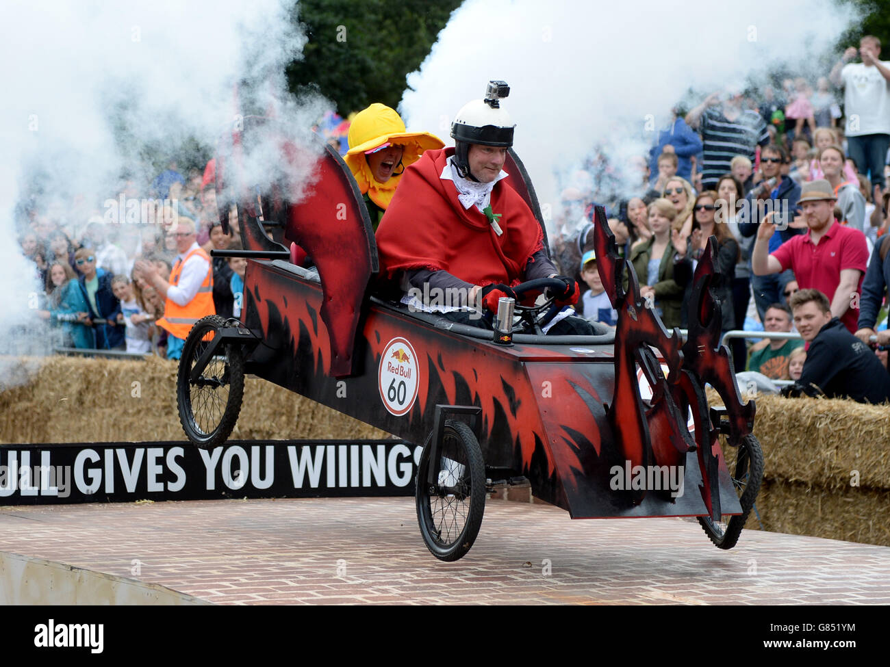 Team 'Red Dragon' take part in the Red Bull Soapbox Race, at Alexandra