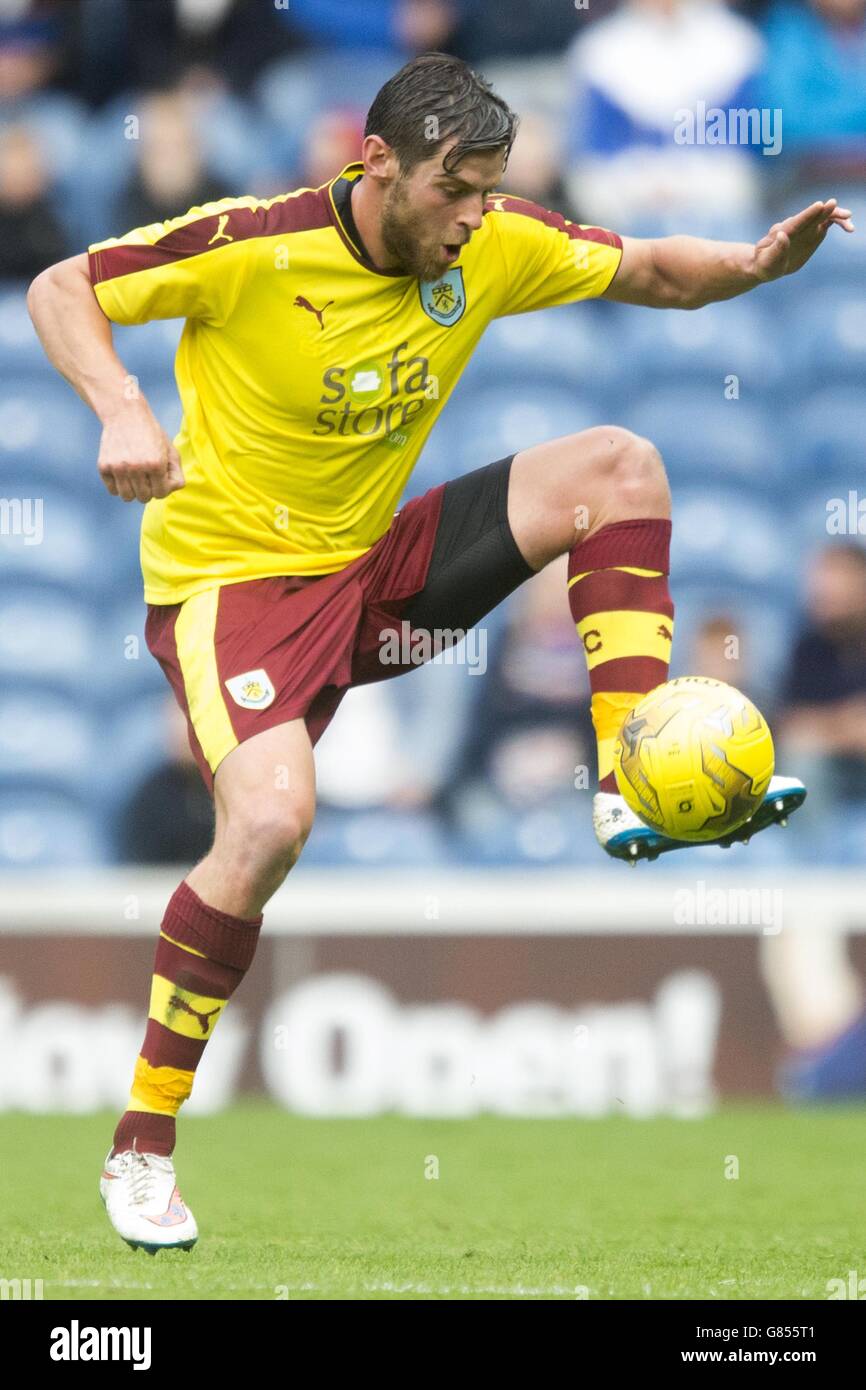 Burnley Lukas Jutkiewicz during the pre-season friendly match at the Ibrox Stadium, Glasgow. Stock Photo