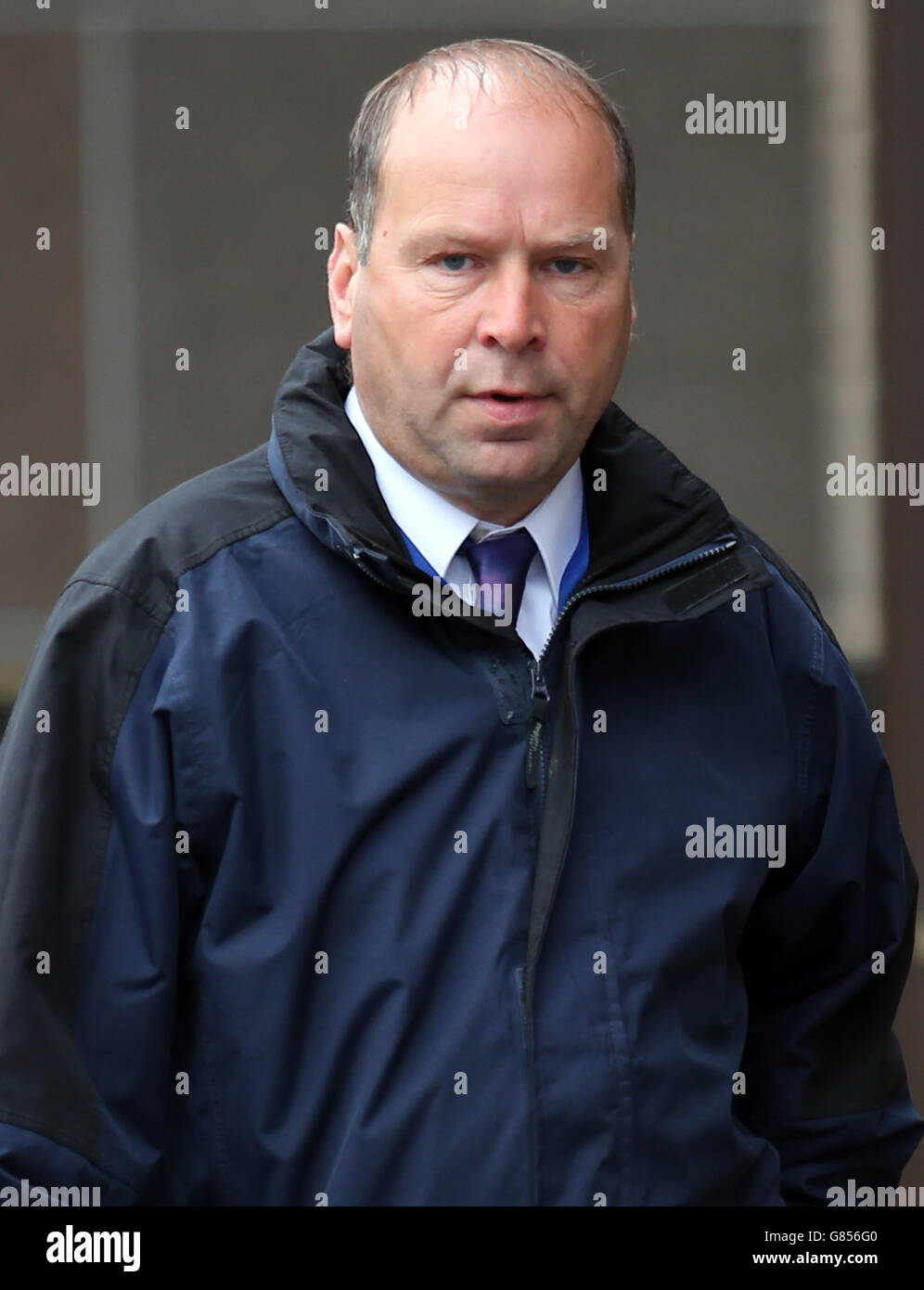 John Stewart leaves Glasgow Sheriff Court during the inquiry into a bin