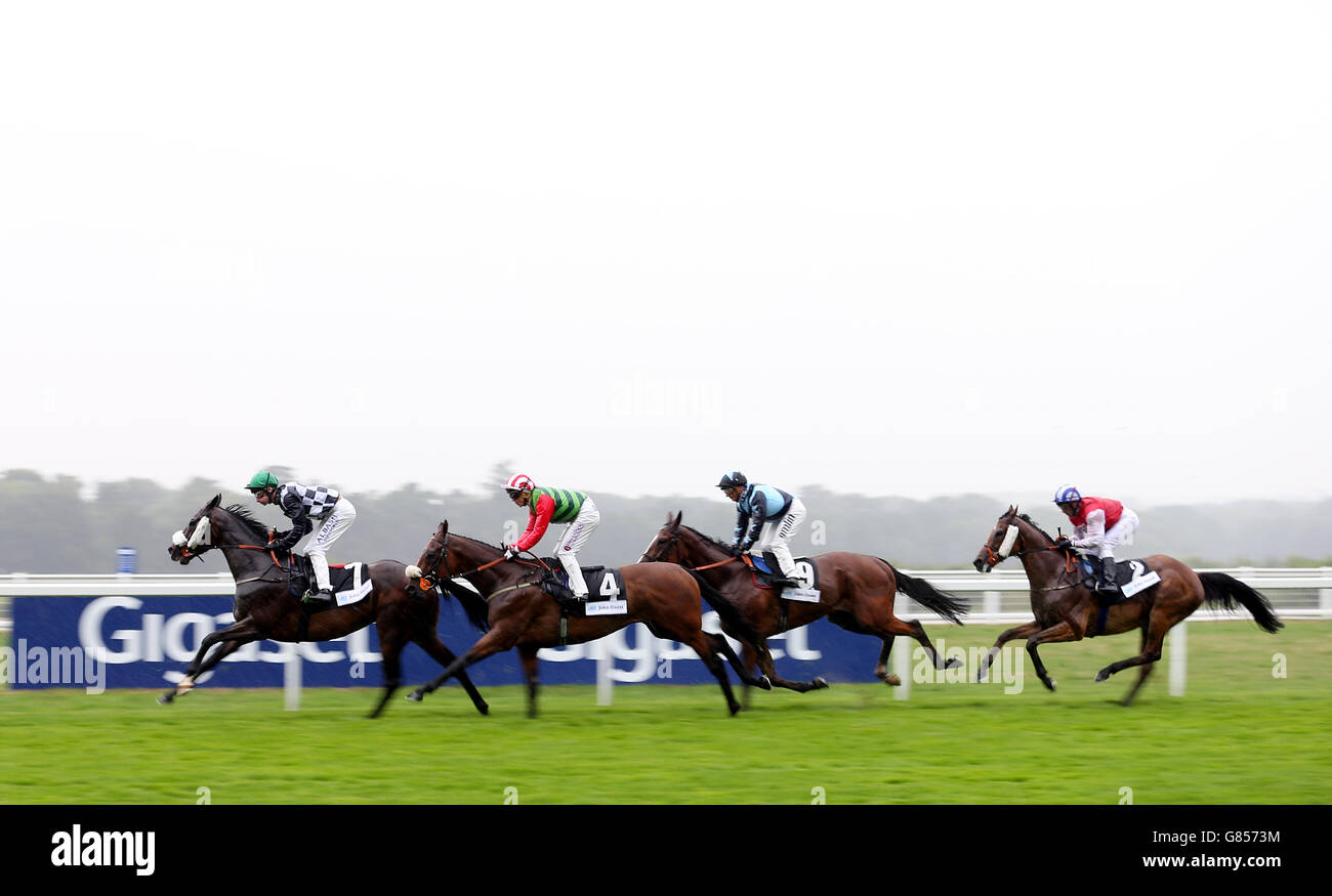Eventual winner Seamour ridden by Ben Curtis (second left) in the John Guest Brown Jack Stakes during day one of the King George Weekend at Ascot Racecourse. Stock Photo