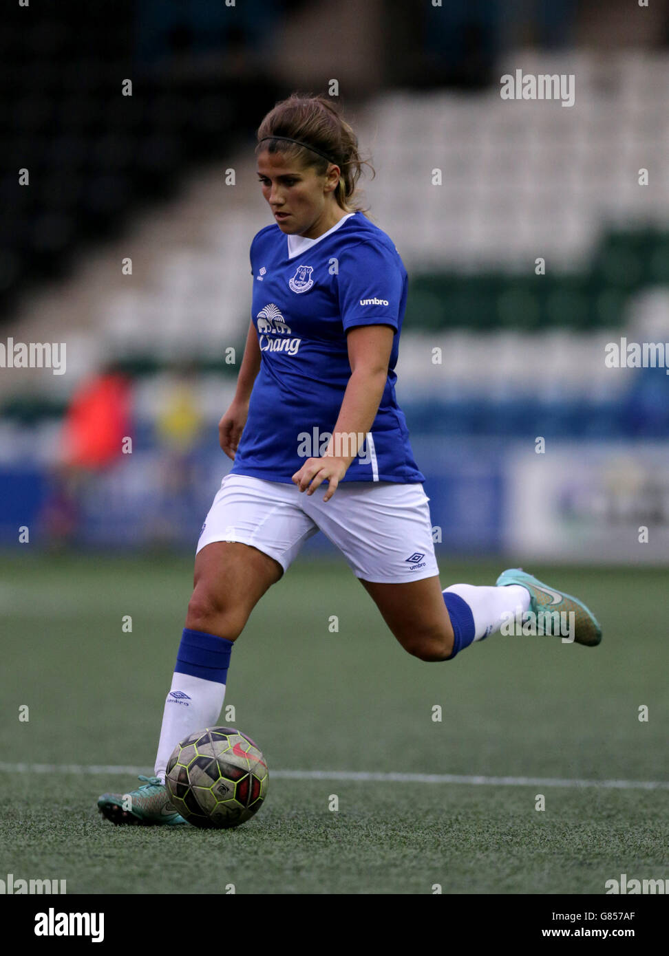 Soccer - FA Women's Super League Continental Cup - Group Two - Everton Ladies v Liverpool Ladies - Select Security Stadium. Everton's Paige Williams Stock Photo