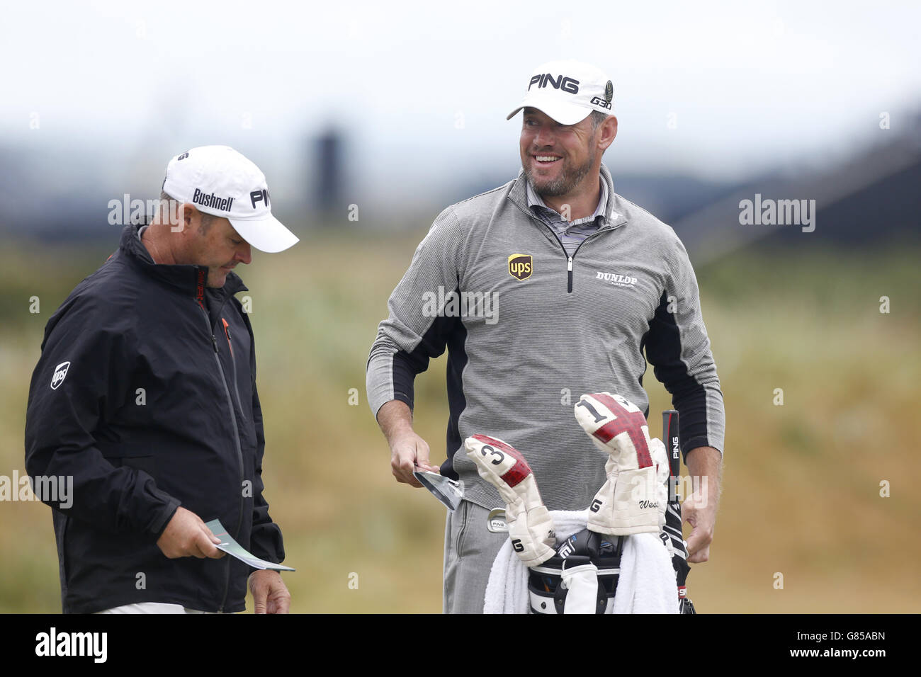 England's Lee Westwood during a practice day ahead of The Open Championship 2015 at St Andrews, Fife. Stock Photo
