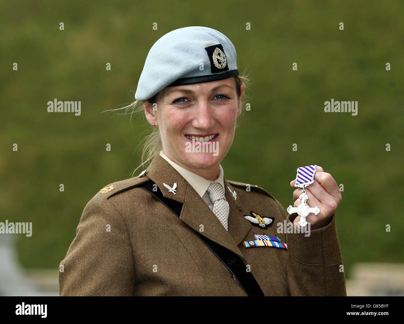 Major Laura Nicholson after receiving her Distinguished Flying Cross