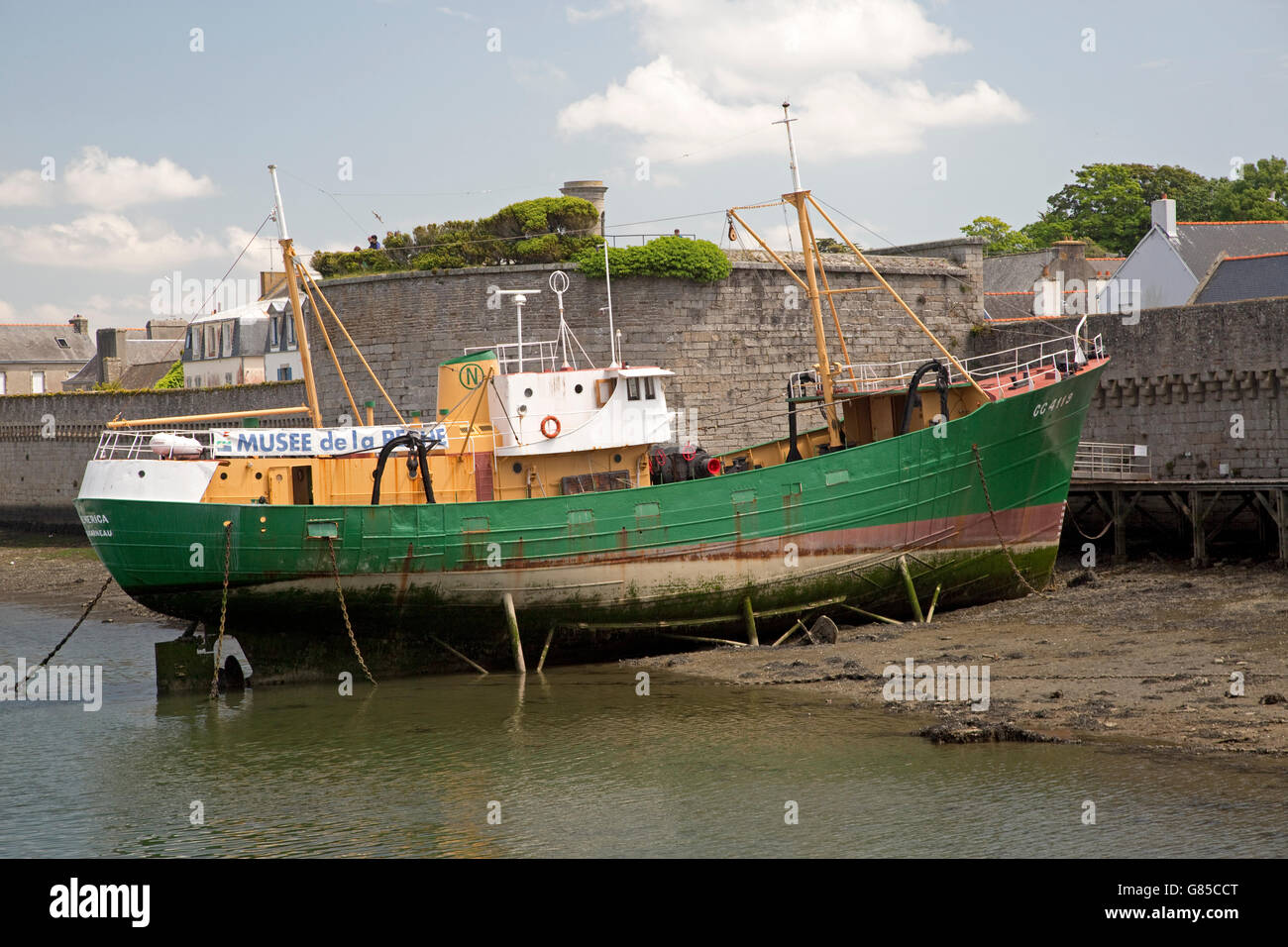 Old trawler now a fishing museum Concarneau Brittany France Stock Photo -  Alamy