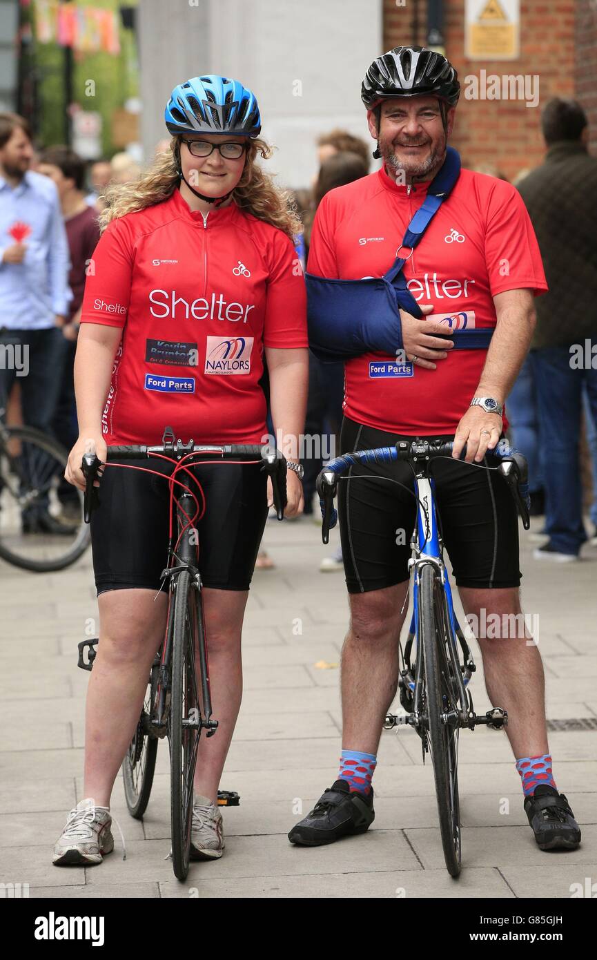 Grace Stewart-Piercy charity bike ride Stock Photo