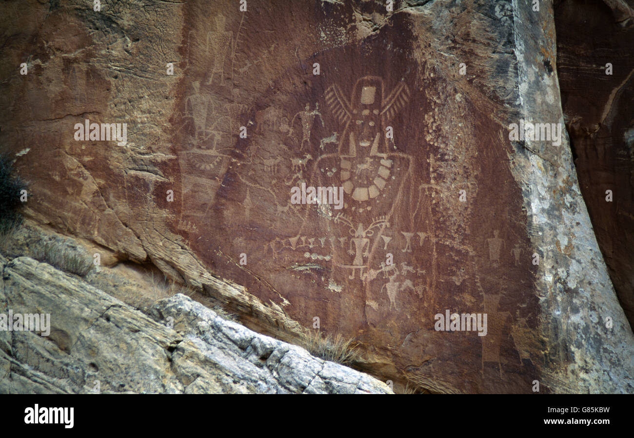 Petroglyphs Colorado Usa Vermillion Canyon Wilderness Study Area Stock Photo