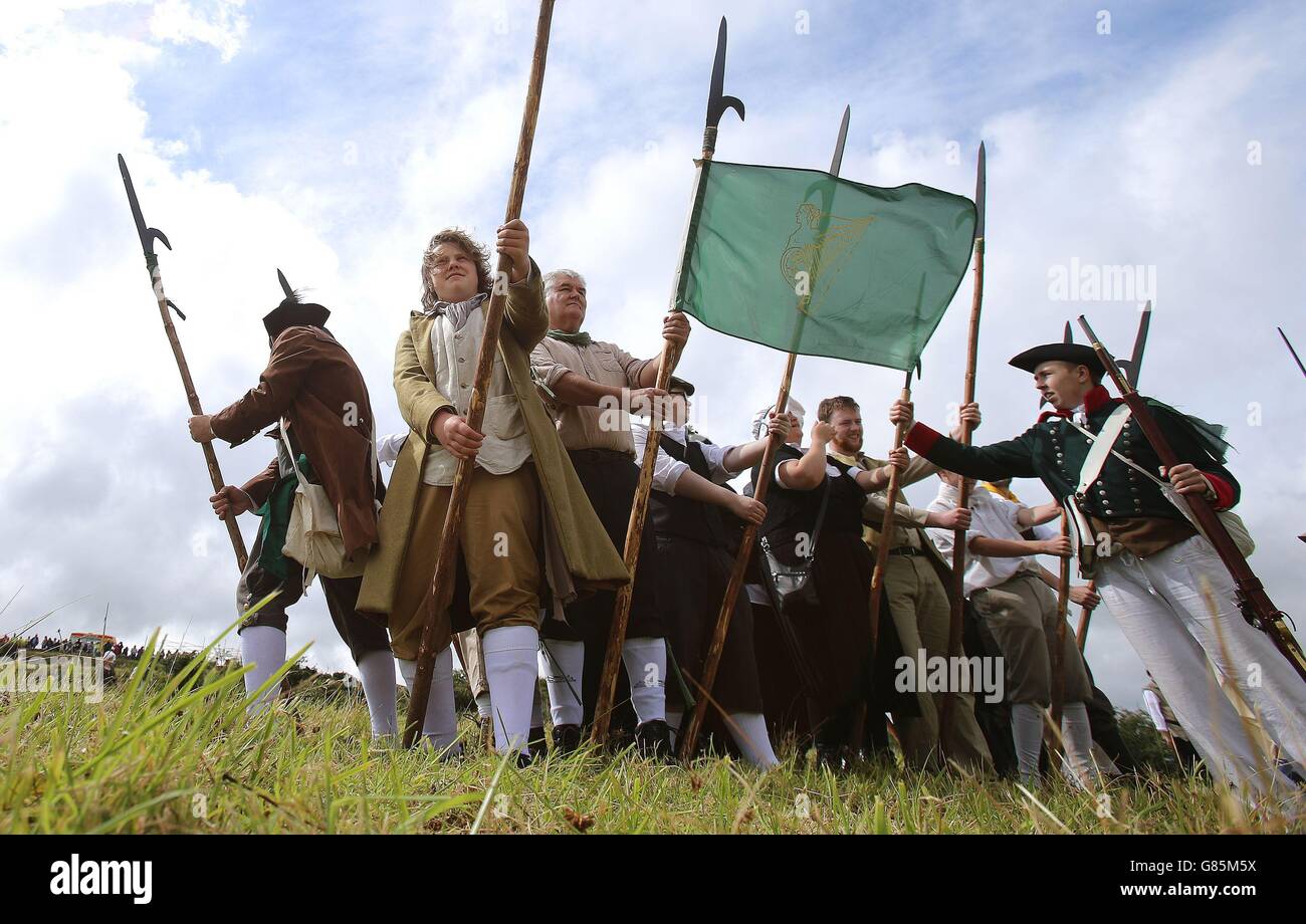 Photo. Irish Rebels in training during the annual Vinegar Hill Battle, the largest battle re-enactment in Ireland at Enniscorthy, Co Wexford. Stock Photo