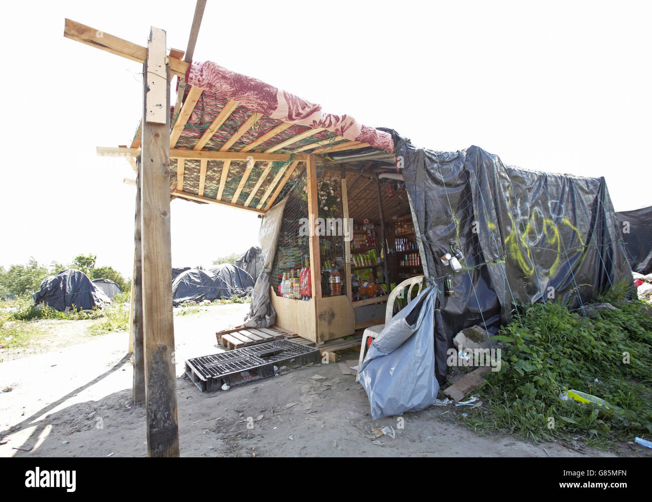 A general produce shop in the migrant camp known as the new Jungle in ...