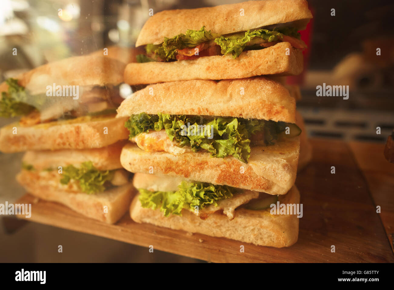 Sandwiches and snacks Stock Photo