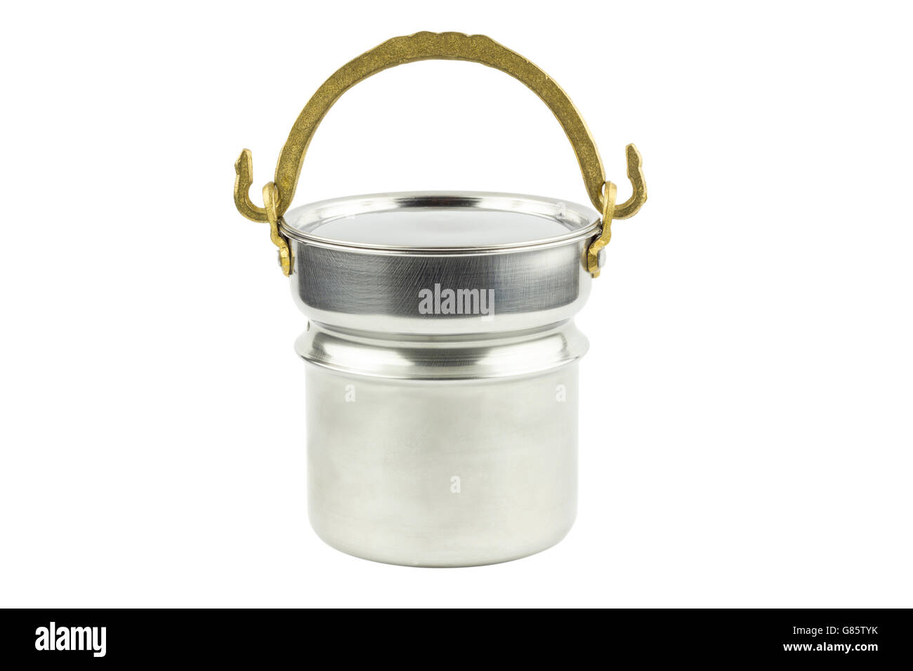Copper bucket on isolated background with clipping path Stock Photo - Alamy