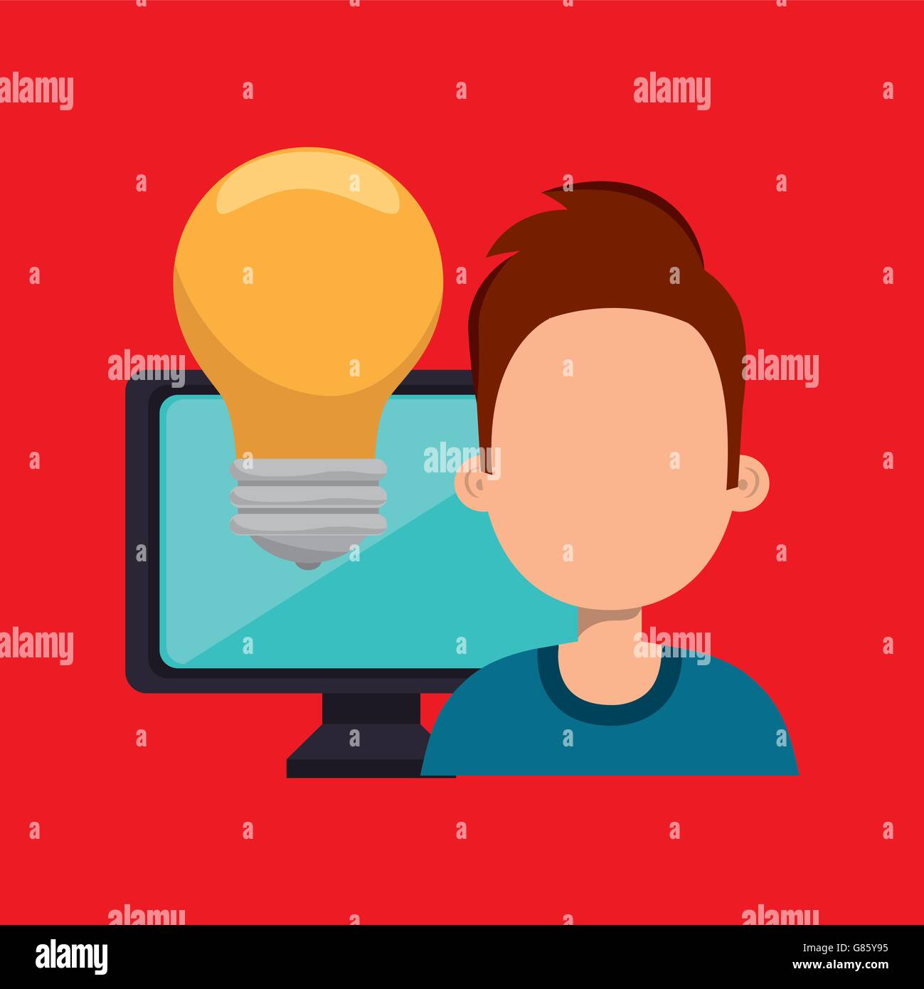 Desktop computer user manager Stock Vector Images - Alamy