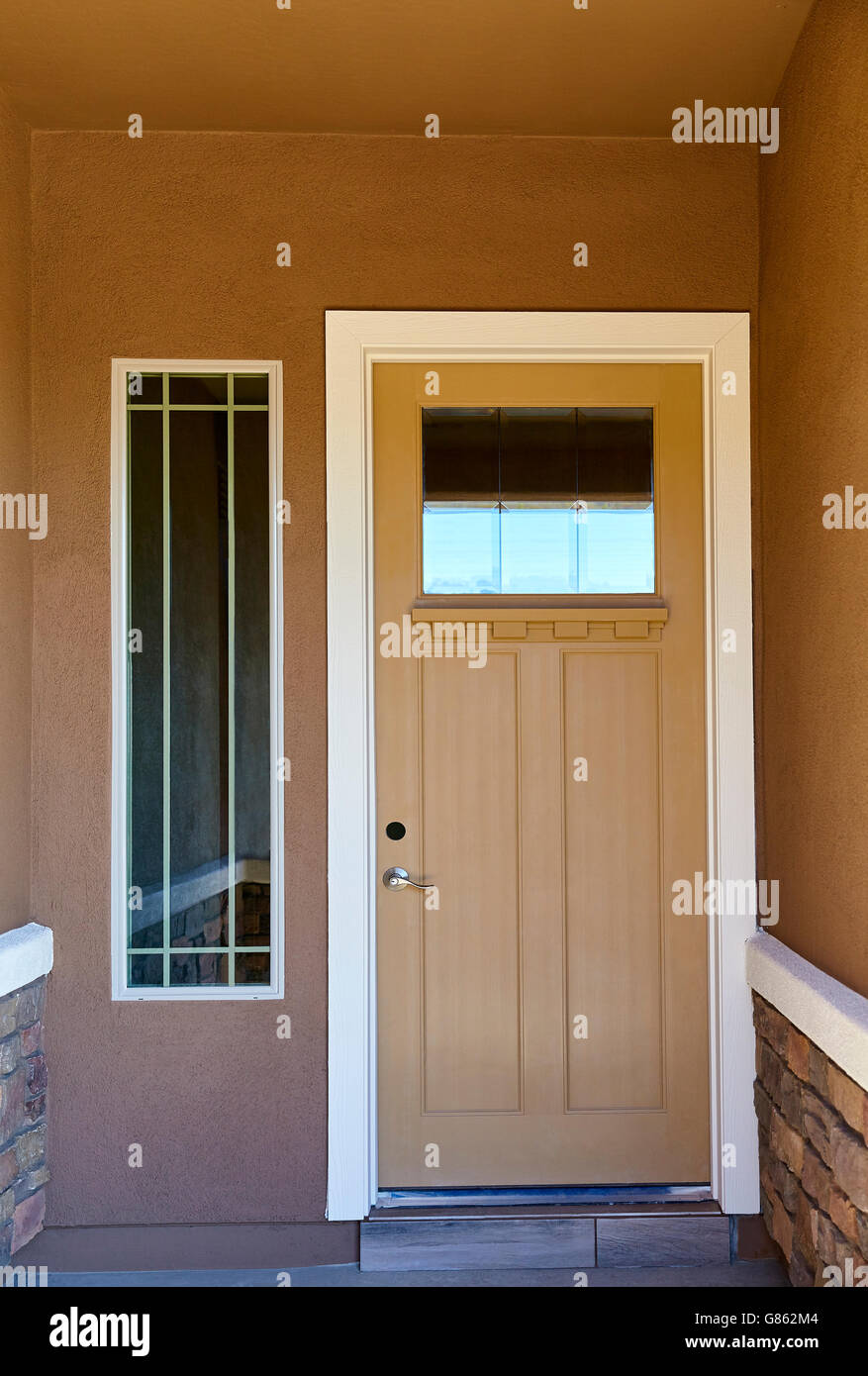 Front entry door new home building construction Stock Photo Alamy