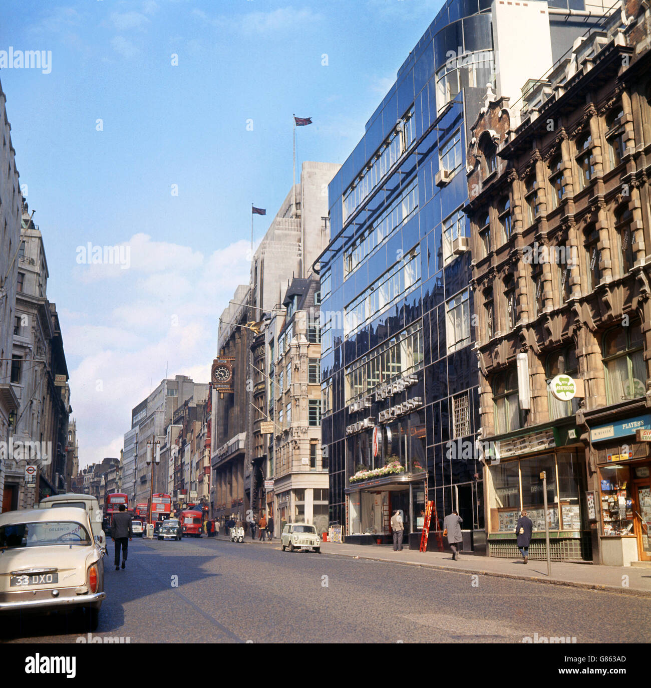London Scenes - Fleet Street. View of Fleet Street from Ludgate House, London. Stock Photo