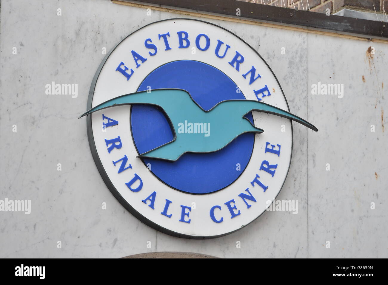 A general view of signage for the Arndale Centre in Eastbourne, which ...