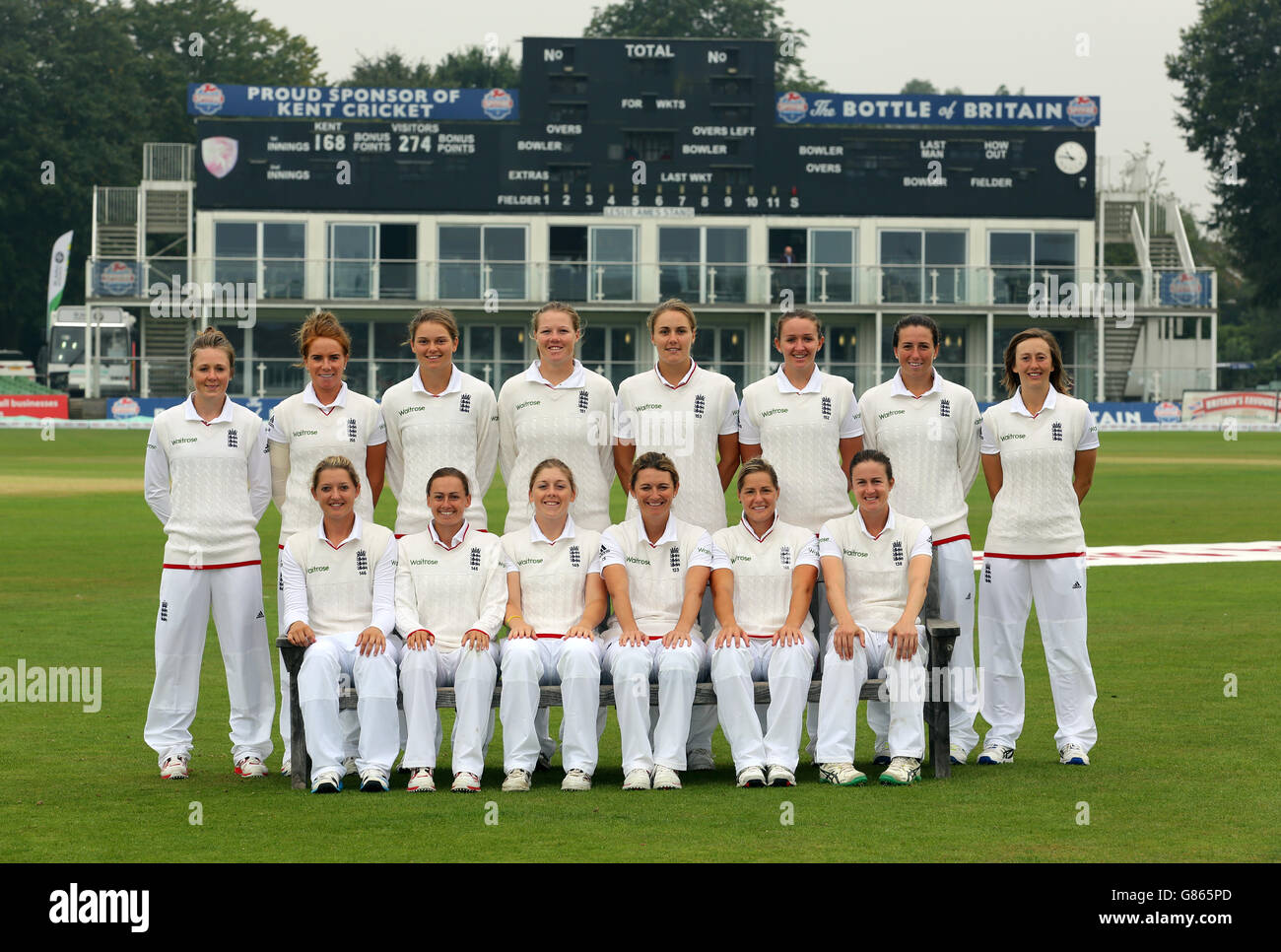 The England Ladies Test Team pose for a photograph ahead of day three ...