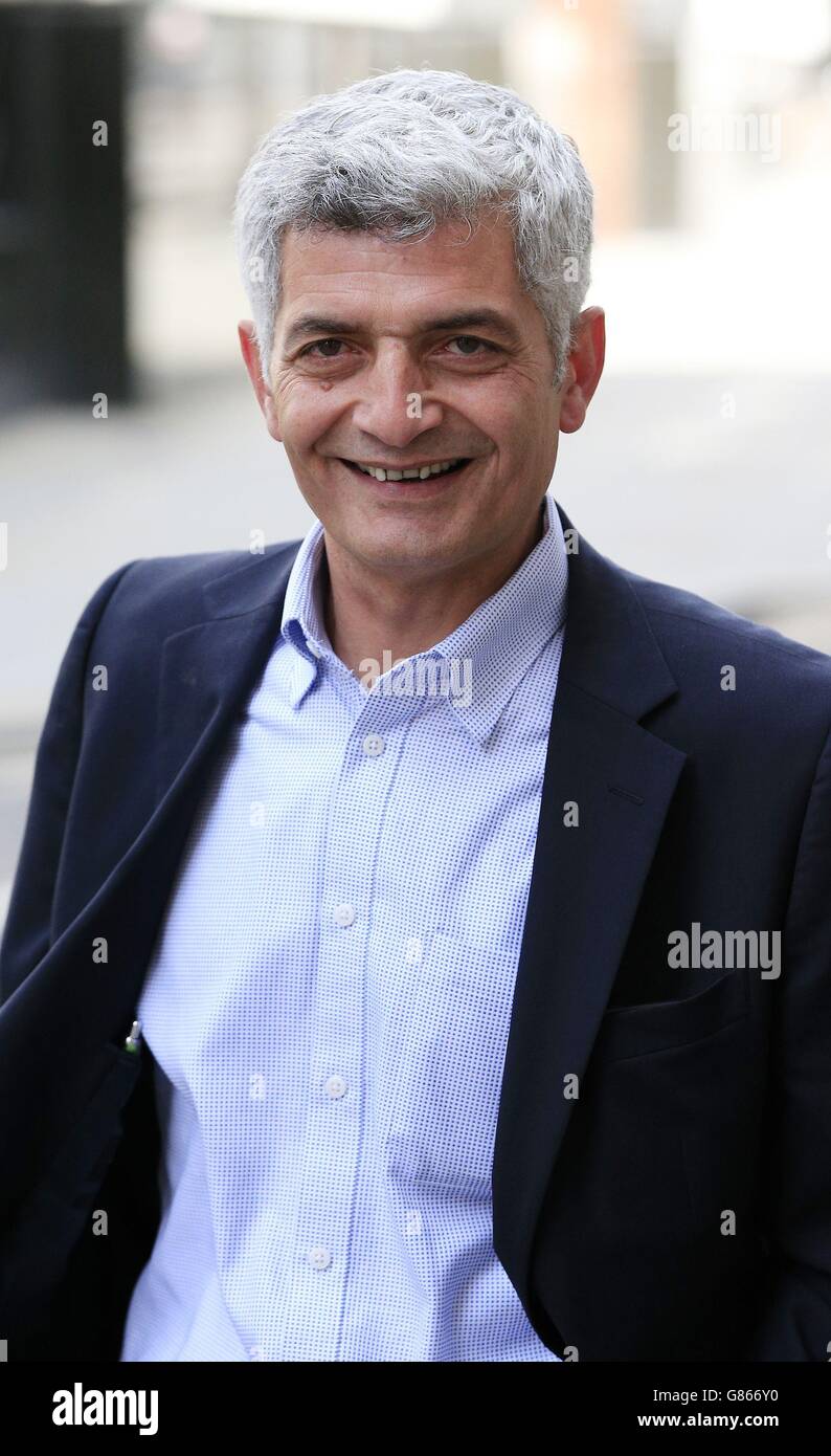 Gatropub landlord Rostam Notarki arrives at the Old Bailey, London, where he faces jail for killing wealthy eccentric American Charles Hickox with an ironing board. Stock Photo