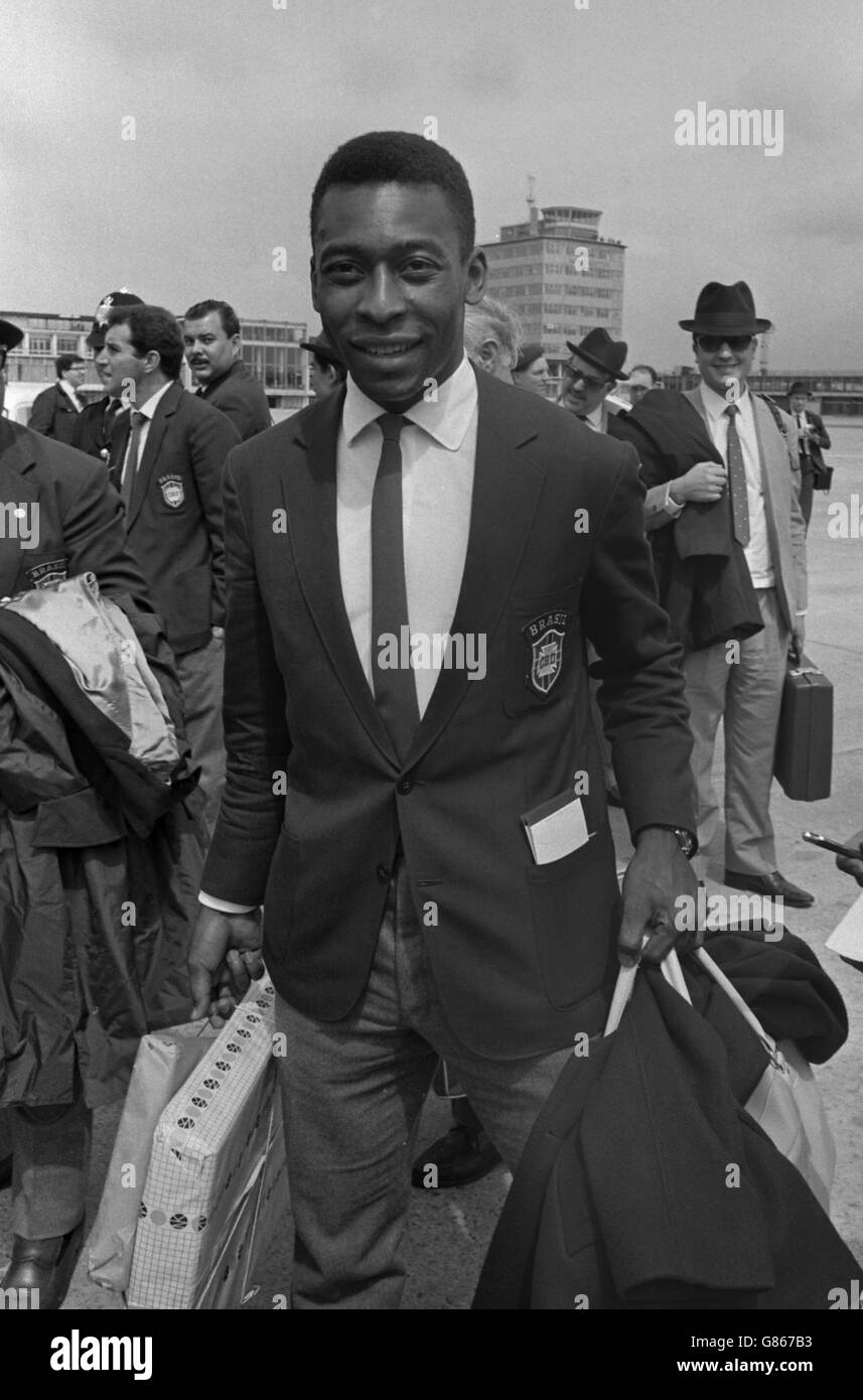 Soccer - FIFA World Cup England 1966 - Pele - Manchester Airport Stock Photo