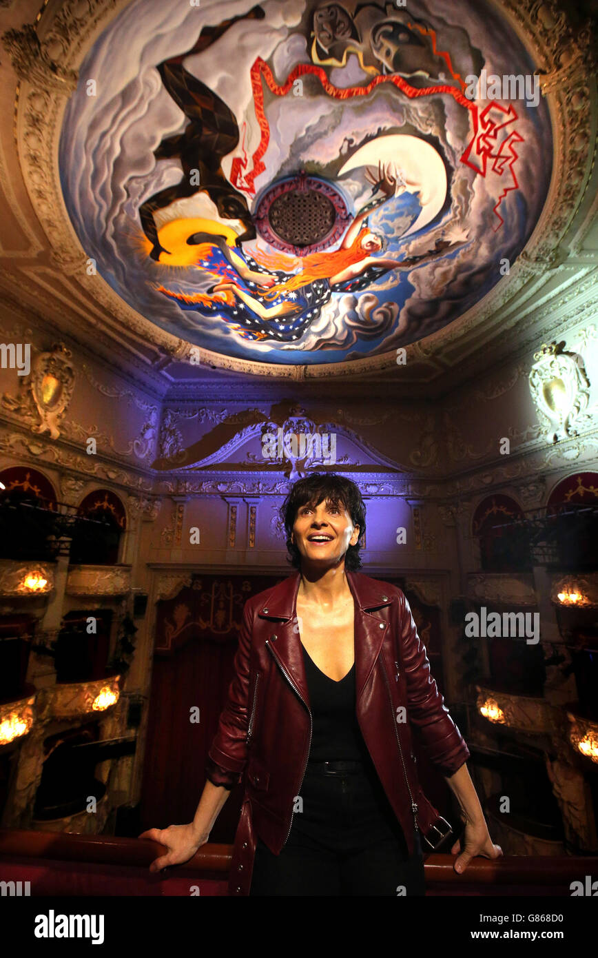 Juliette Binoche in the auditorium of the King's Theatre in Edinburgh during a photocall to preview Antigone, which is showing as part of the Edinburgh International Festival from this Saturday. Stock Photo