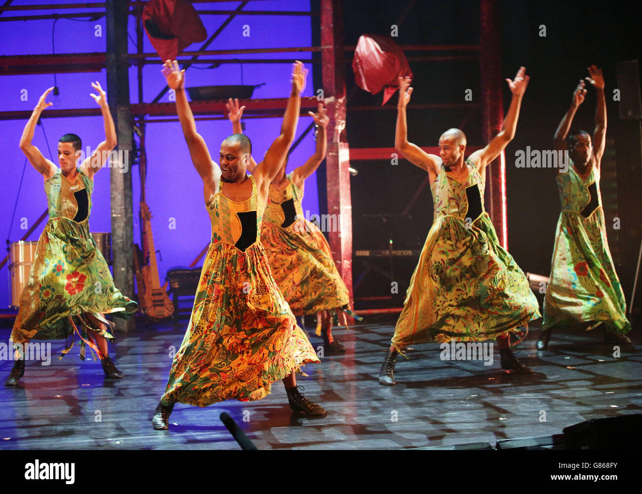 Dancers from Brazilian dance company Bale de Rua performing extracts from  their show Baila Brazil, at the Royal Festival Hall, Southbank Centre in  London Stock Photo - Alamy