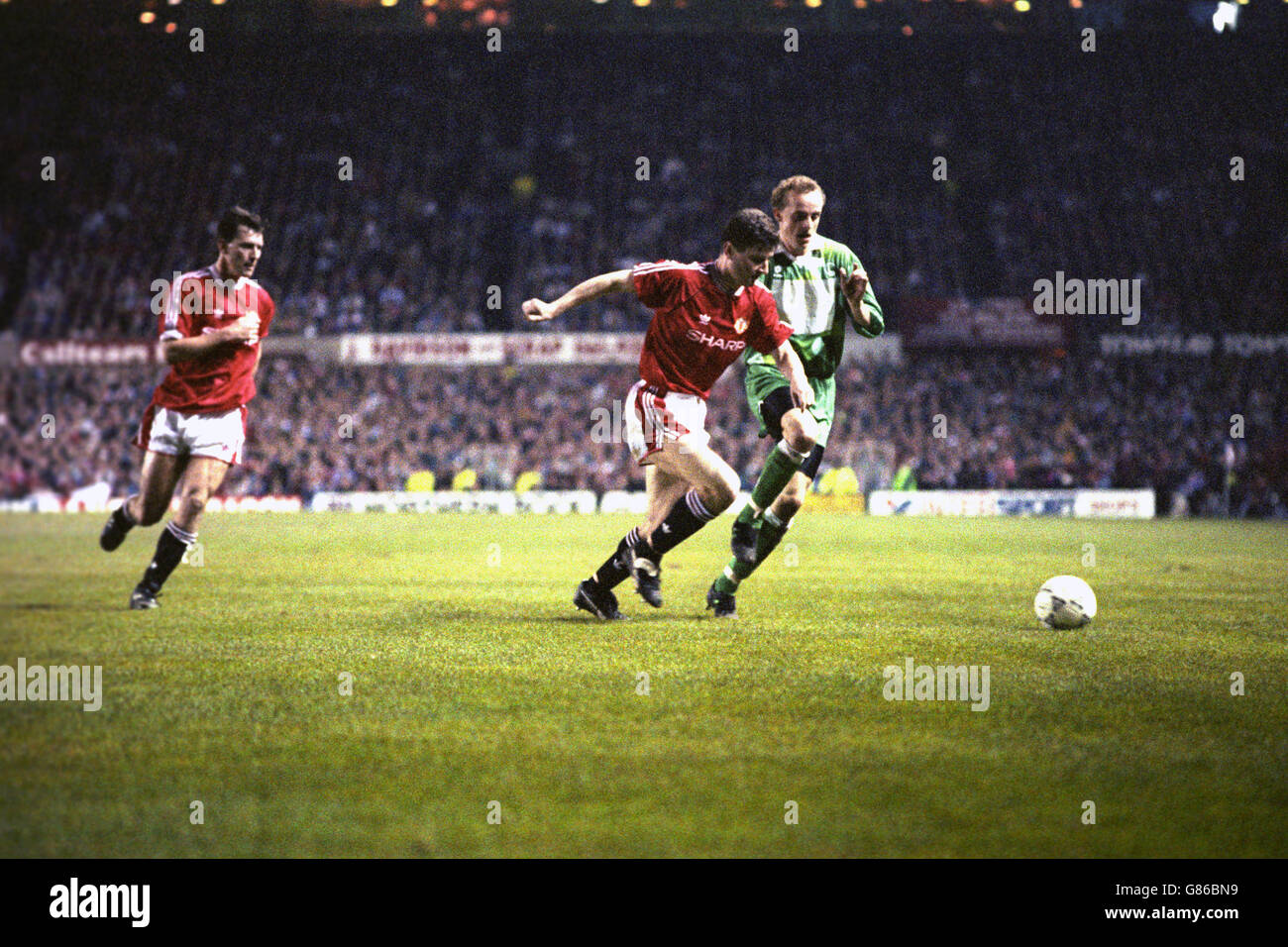 Soccer European Cup Winners' Cup Old Trafford. Action from Manchester United v Legia Warsaw