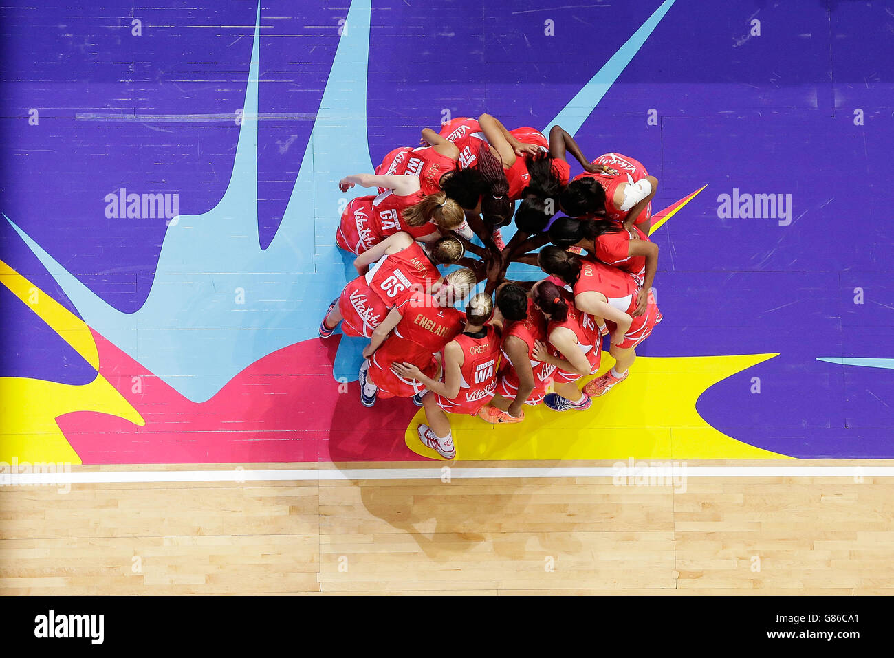 Net Huddle England huddle before the Netball World Cup, Semi Final at the ...