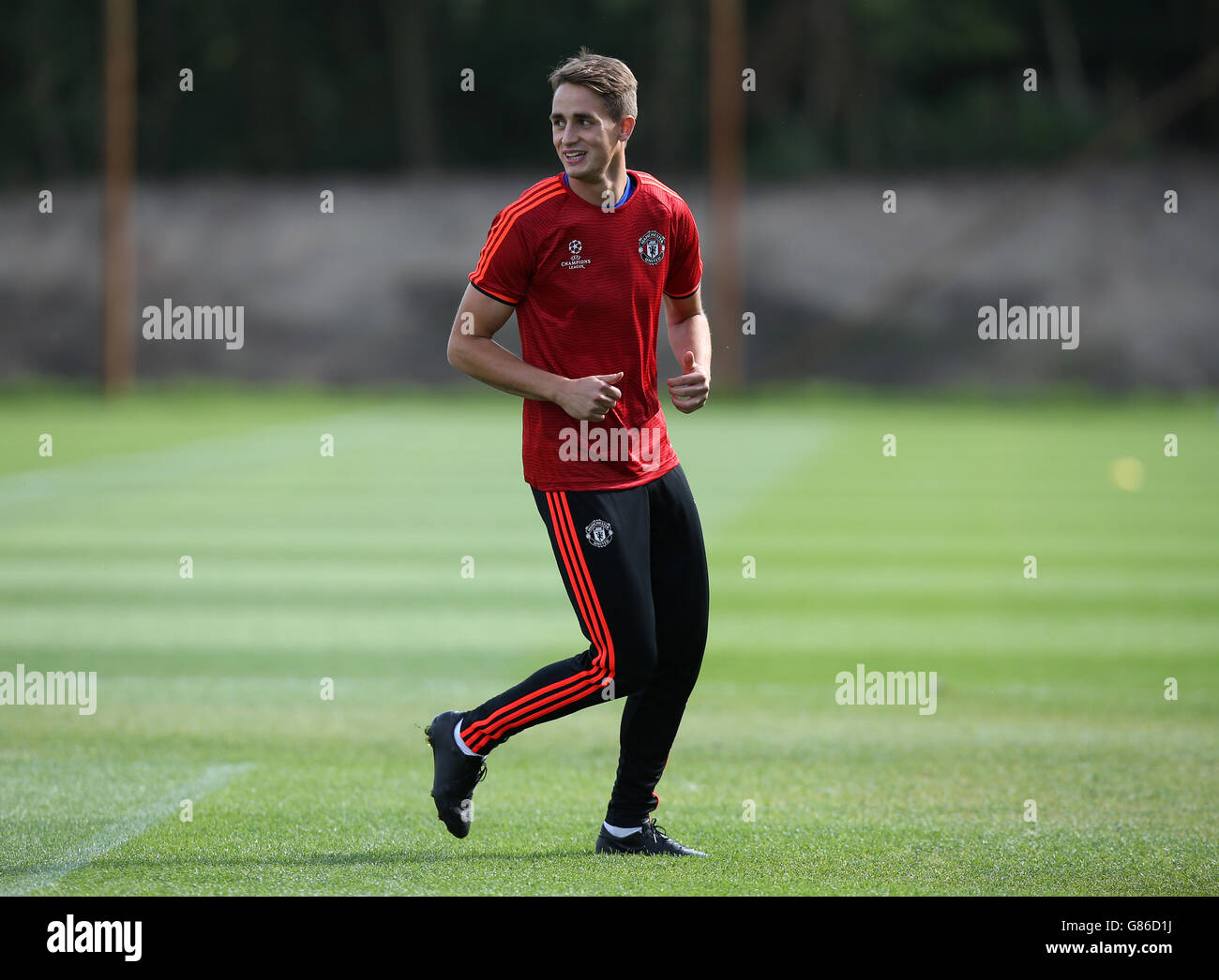 Manchester United's Adnan Januzaj during a training session at the Aon Training Complex, Manchester. Stock Photo