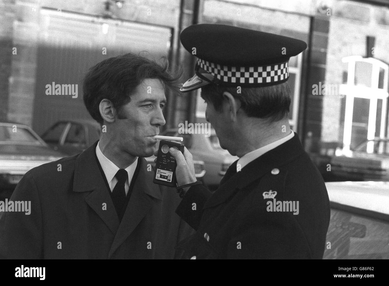 A policeman from the Leeds force demonstrates the new electric
