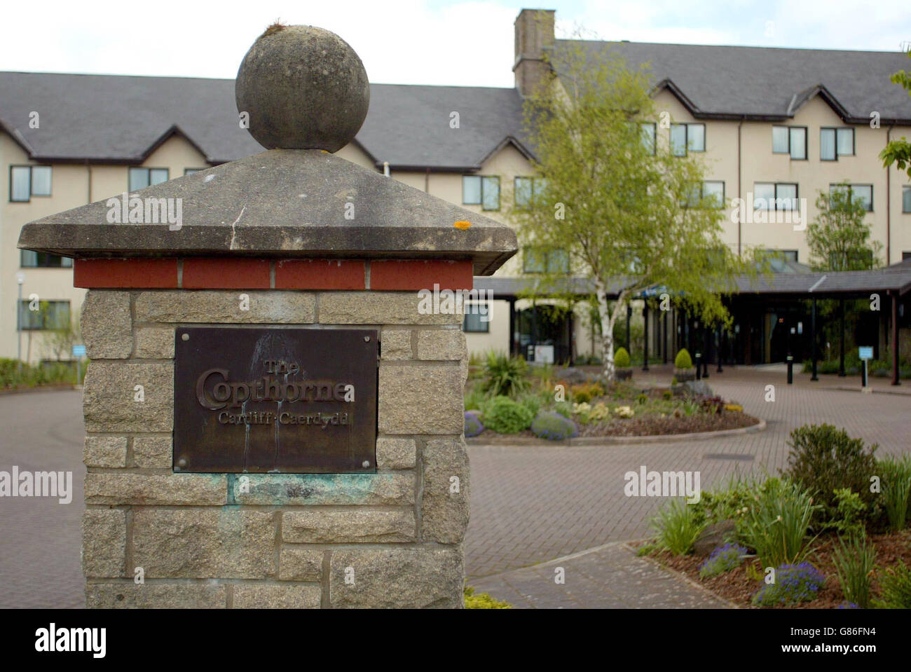 A general view of the Copthorne Hotel in Cardiff, where two people died