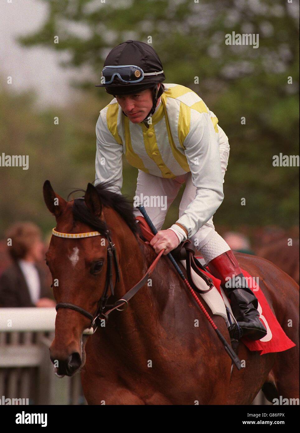 Newmarket Races 2nd and 3rd races. Kieren Fallon on Ali-Royal Stock Photo