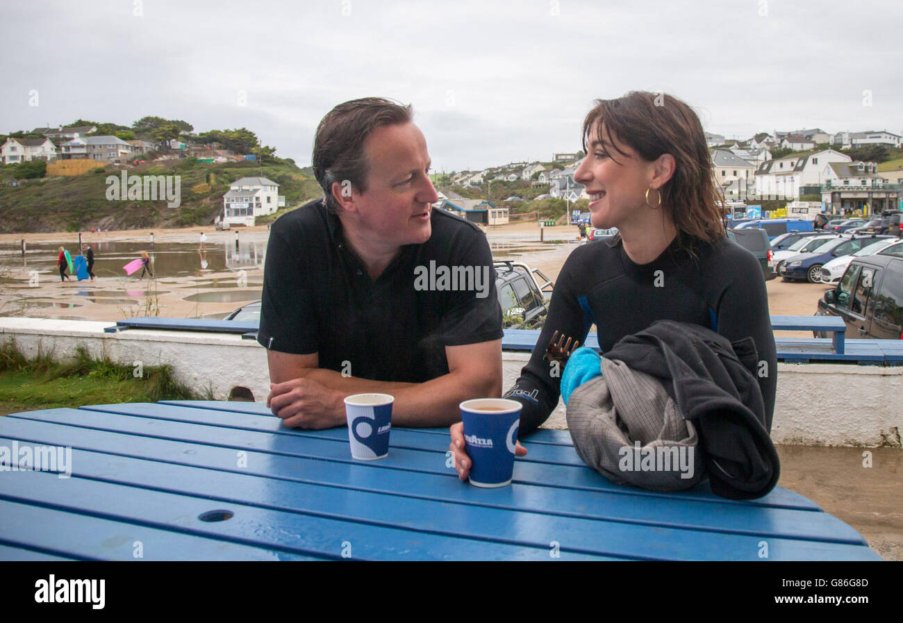 David Cameron on holiday Stock Photo
