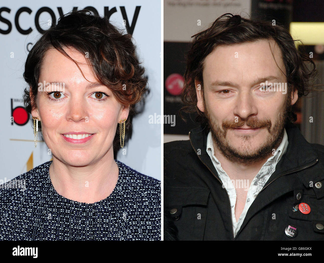 Olivia Colman (left) and Julian Barratt (right) who are to play a husband and wife as Channel 4 confirmed the commission of the six-part series Flowers - about the dysfunctional and eccentric Flowers family - at the Edinburgh International Television Festival. Stock Photo