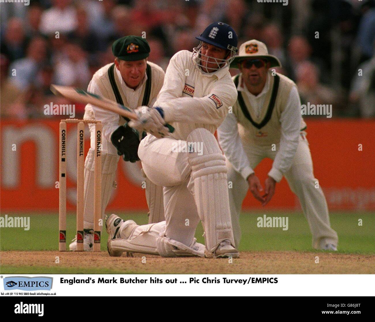 Englands mark butcher hits out hi-res stock photography and images - Alamy